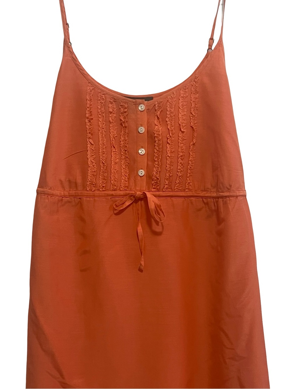 Tommy Bahama  Women's Silk  Orange Ruffle-Hem Midi Skirt Dress - Picture 2 of 5